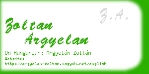 zoltan argyelan business card