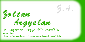 zoltan argyelan business card